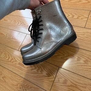 Michael Kors Metallic Silver rain Boots